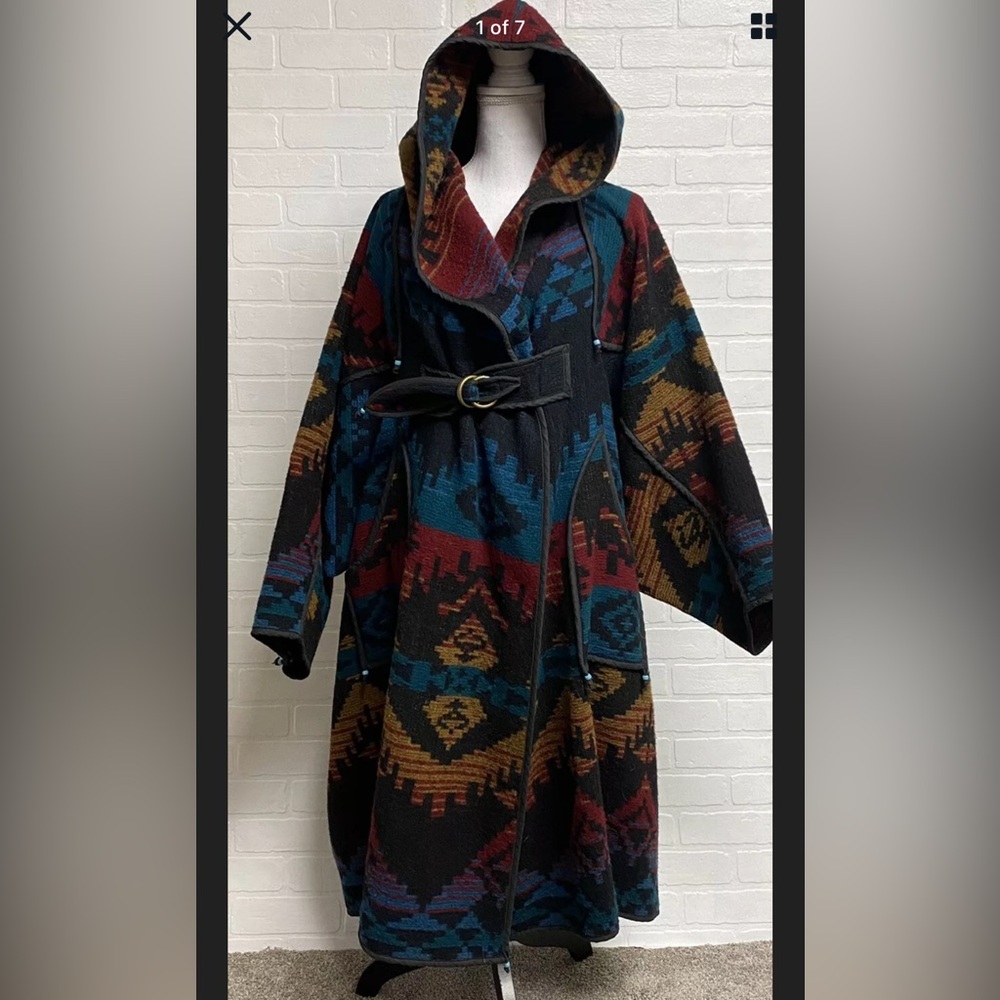 Moresca Colorful Hooded Belted Coat